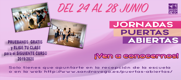 Puertas abiertas 24 al 28 junio - Academia Sandra D. Vega